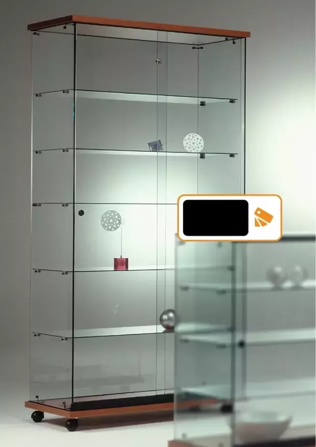 HMG Supplies Vitrine Floatline Volglas Elegance 6 Zwart