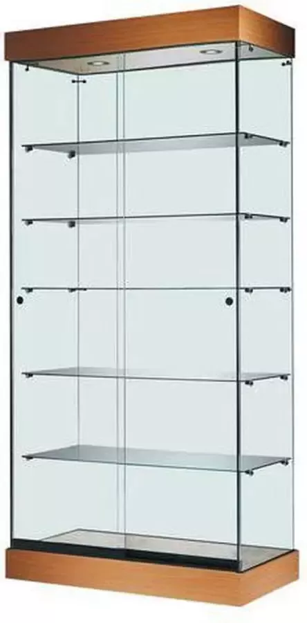 HMG Supplies Vitrine Floatline Volglas Nova 6B Beuken met verlichting