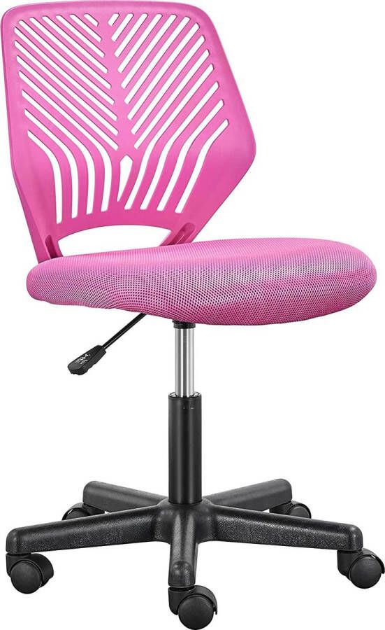 HMTM Bureaustoel zonder armleuningen draaistoel met rugleuning werkstoel in hoogte verstelbaar 136 kg belastbaar 50 x 55 x 79-92 cm zwart HM-YAHEE-592035