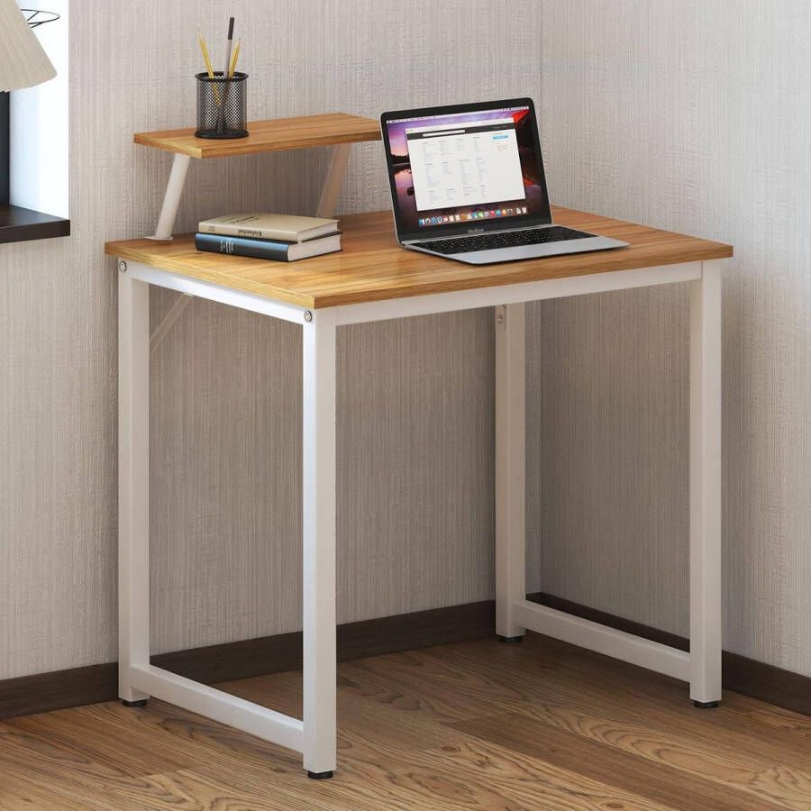 HMTM Computertafel 80 cm bureau werktafel met geheugenplaat bureautafel voor pc en laptop van hout en metaal