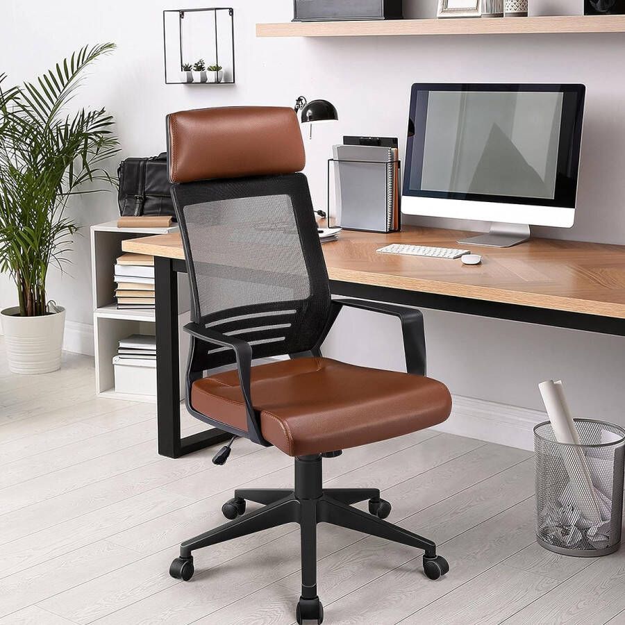 HMTM Gamingstoel computerstoel bureaustoel ergonomische draaistoel managersstoel met hoofdsteun voor Soho- of kantoorwerk HM-YAHEE-592464