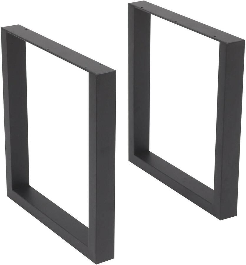 HMTM 2 stuks metalen tafelpoten 43 x 40 cm tafelpoten metaal zwart tafelframe bankframe tafelpoten in industriële look stalen tafelframe voor bank salontafel doe-het-zelf eettafel