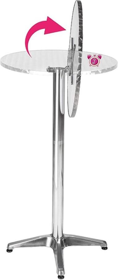 HMTM Bartafel rond in hoogte verstelbaar 60 x 60 x 70 110 cm bartafel draaibaar keukentafel bistrotafel voor eetkamer ontvangstruimte eettafel staand buiten (60 x 60 x 70 110 cm (rond)