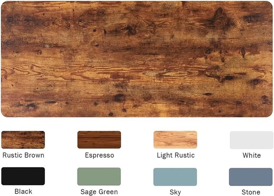 HMTM Basissolide tafelblad 140 x 60 cm bureaublad perfect voor doe-het-zelf in hoogte verstelbaar bureau MDF-materiaal Bruin rustiek -0005-A1