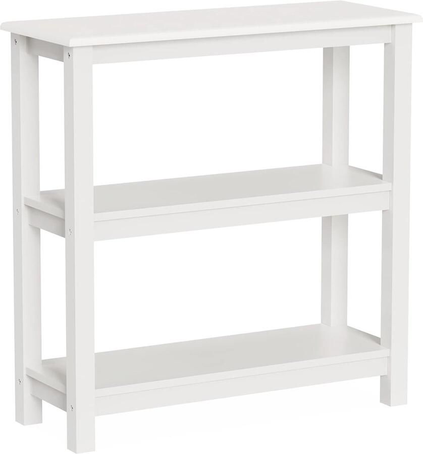 HMTM Bijzettafel consoletafel met 3 planken banktafel haltafel wit smal voor woonkamer slaapkamer 78 x 30 x 79 5 cm (b x d x h) -F-133