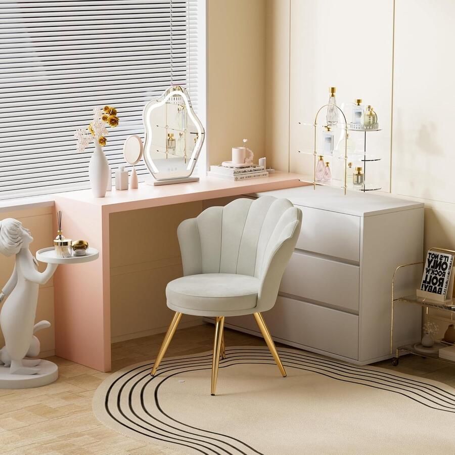 HMTM Fluwelen eetkamerstoel 1 stuk woonkamerstoel keukenstoel beklede stoel met rugleuning armleuning metalen poten voor eetkamer woonkamer keuken