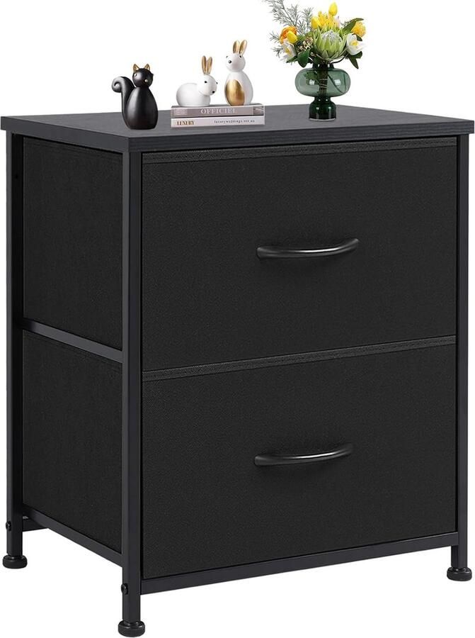 HMTM Nachtkastje bijzettafel met 2 laden nachtkastje dressoir voor slaapkamer nachtkastjes voor woonkamer kast entree kinderkamer -CAB-2BC-2P