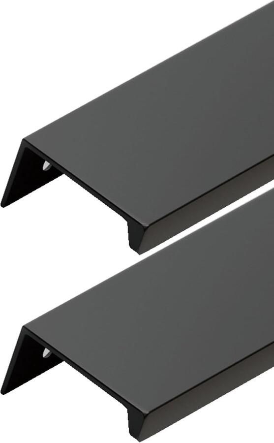 HMTM Onzichtbare handgrepen Meubelgrepen van aluminiumlegering Kastgrepen Verborgen ladegreep Vingerrandgreep Kastgrepen Zwart 2 stuks (totale lengte 500 mm)