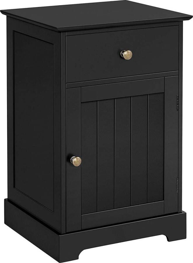 HMTM Nachtkastje commode boxspring nachtkastje met opbergruimte 40 x 35 x 60 cm slaapkamer zwart HM-YAHEE-592067