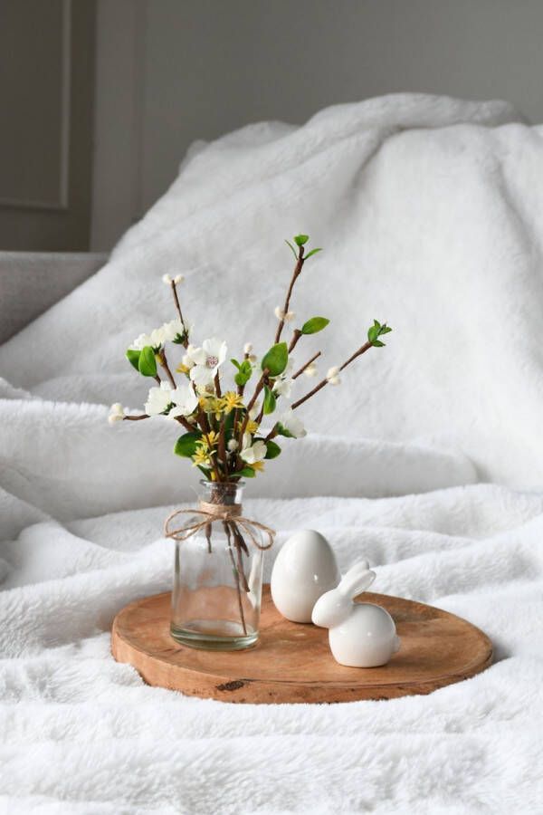 HoA Creative Pampas Kerst tafeldecoratie Salontafel decoratie kerstdecoratie Pampas Kaarsenplateau Houtplateau woonkamer decoratie Pampas Decoratie Relatie geschenk Perfect Cadeau