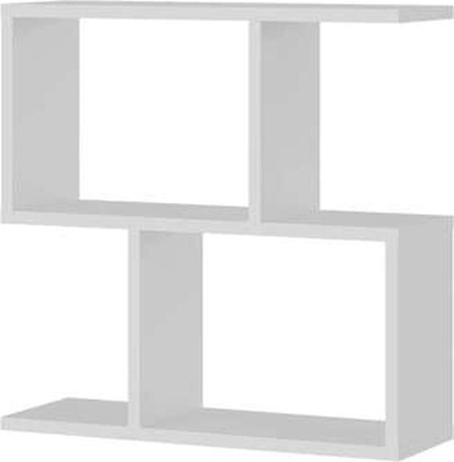 Hocus Picus 2-Lagen Opbergtafel – Multifunctionele C-Tafel 60x60x19 5 cm – Bijzettafel voor Woonkamer Slaapkamer & Kantoor – Antiek Wit