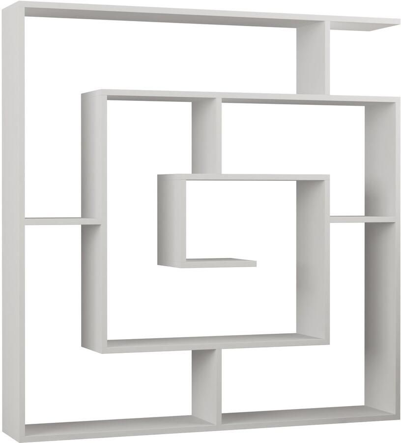 Hocus Picus 6-laags Boekenkast – Stijlvolle Open Vakkenkast in Wit Antraciet Bordeaux en Meer – Ideaal voor Woonkamer of Thuiswerkplek – 129 x 125 x 22 cm Wit