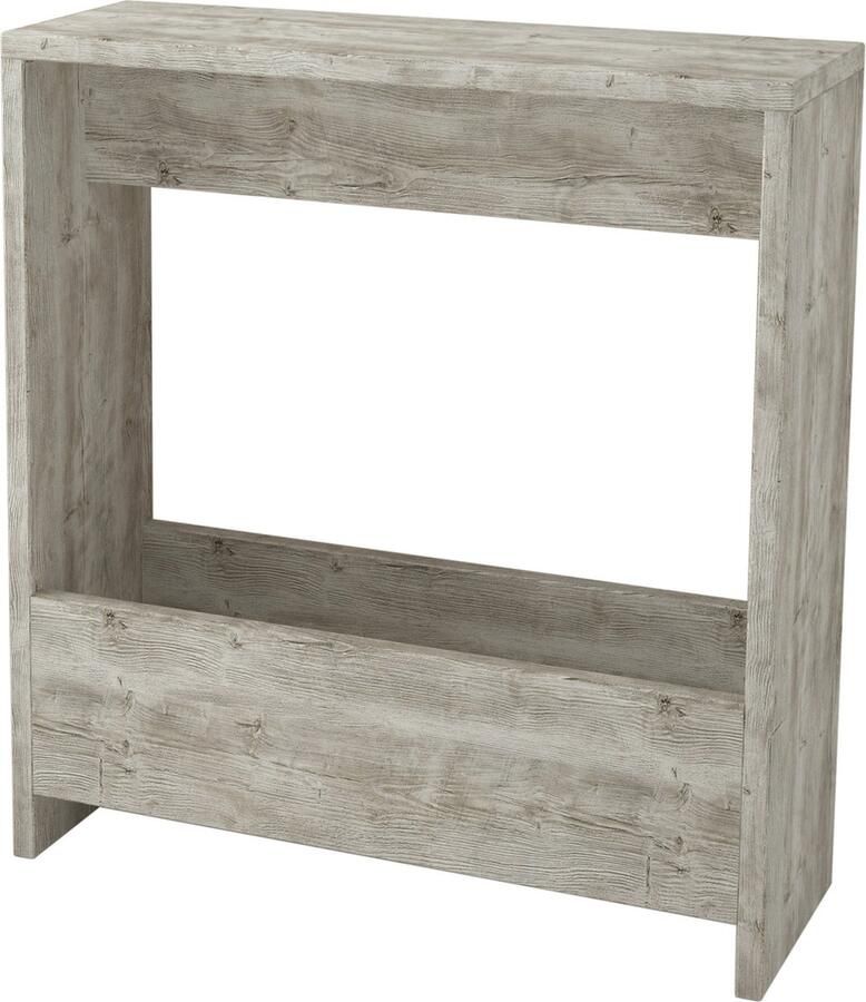 Hocus Picus Bijzettafel met Tijdschriftenrek voor Woonkamer en Kantoor – Meerdere Kleuropties – 55 x 20 x 60 cm Antiek wit