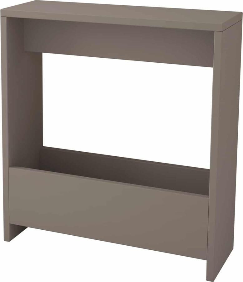 Hocus Picus Bijzettafel met Tijdschriftenrek voor Woonkamer en Kantoor – Meerdere Kleuropties – Zij- Eindtafel – 55 x 20 x 60 cm (Licht Mokka)