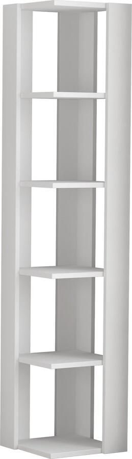 Hocus Picus Hocuspicus 5-laags Hoekboekenkast – 161x34x34cm – Boekenkast voor Woonkamer of Kantoor – Veel Kleuropties – Eenvoudig te Monteren – Opberg- en Displaymeubel (Wit)