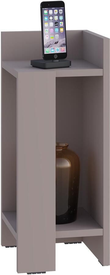 Hocus Picus Hocuspicus Nachtkastje met 2 Planken – Moderne Smalle Bijzettafel – 25x60x27 cm – Eenvoudige Montage – (Licht mokka Rechts)