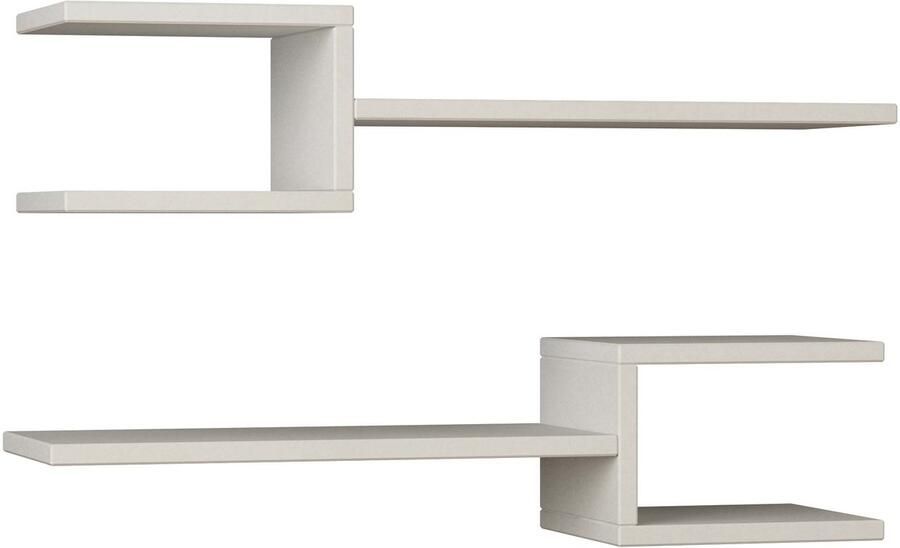 Hocus Picus Hocuspicus Set van 2 Zwevende Wandplanken – Moderne Wandrekken voor Woonkamer Kantoor of Slaapkamer – Boekenplank & Organizer voor Accessoires – Wandmontage – Wit