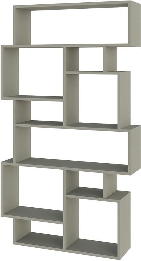 Hocus Picus Karmato Boekenkast met 10 Niveaus – Moderne Staande Plank voor Slaapkamer Kantoor of Woonkamer – Verticaal en Horizontaal te Gebruiken – 96 x 26 x 169 cm (Ashgreen)