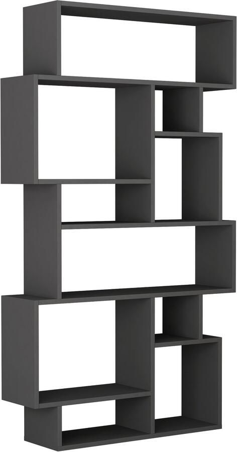 Hocus Picus Karmato Boekenkast met 10 Niveaus – Moderne Staande Plank voor Slaapkamer Kantoor of Woonkamer – Verticaal en Horizontaal te Gebruiken – 96 x 26 x 169 cm (Antraciet)