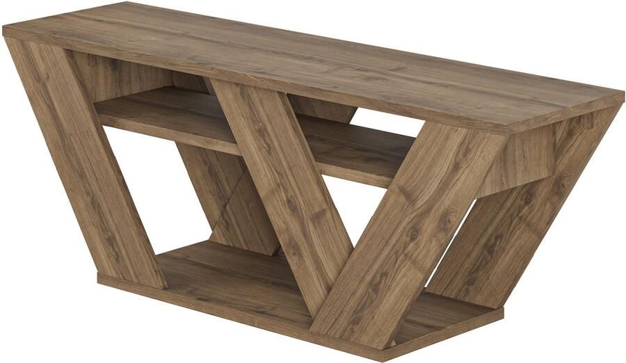 Hocus Picus Moderne TV-Meubel voor Woonkamer – Geschikt voor TV s tot 42 Inch Engineered Wood 110x30x40 cm Makkelijk te Monteren & Schoon te Maken (Donker Eiken Effect)