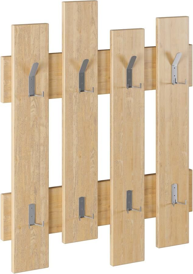 Hocus Picus Moderne Wandkapstok met 8 Haken – 81x64 cm – Eenvoudig maar Stijlvol Ontwerp – Verschillende Kleuropties – (Eikenhout)