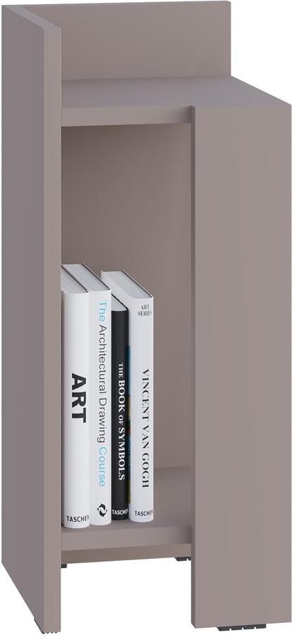 Hocus Picus Nachtkastje met 2 Planken – Moderne Slanke Bijzettafel voor de Slaapkamer – Eenvoudige Montage – 25x60x27 cm (Licht Mocha Links)