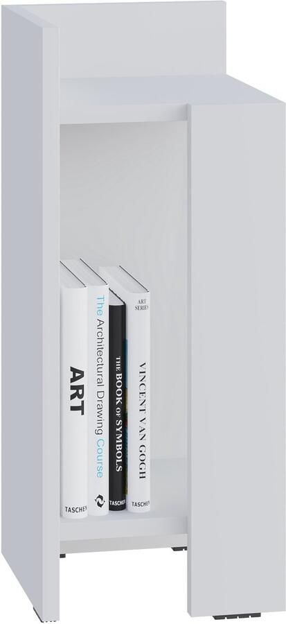 Hocus Picus Nachtkastje met 2 Planken – Moderne Slanke Bijzettafel voor de Slaapkamer – Eenvoudige Montage – 25x60x27 cm (Wit Links)