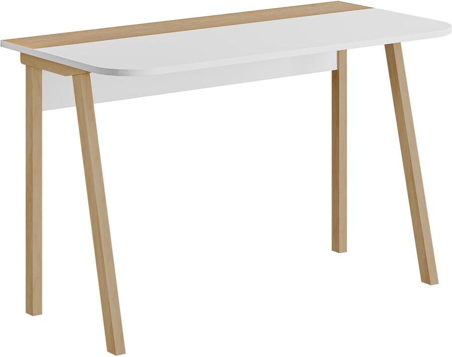 Hocus Picus Schrijfbureau Computer Desk – Eenvoudig Design & Gemakkelijk te Monteren – Compact Werktafel voor Studenten & Thuiswerk – Modern Bureau voor Kantoor Woonkamer of Bibliotheek – 75×60×120 cm (Wit Eiken)