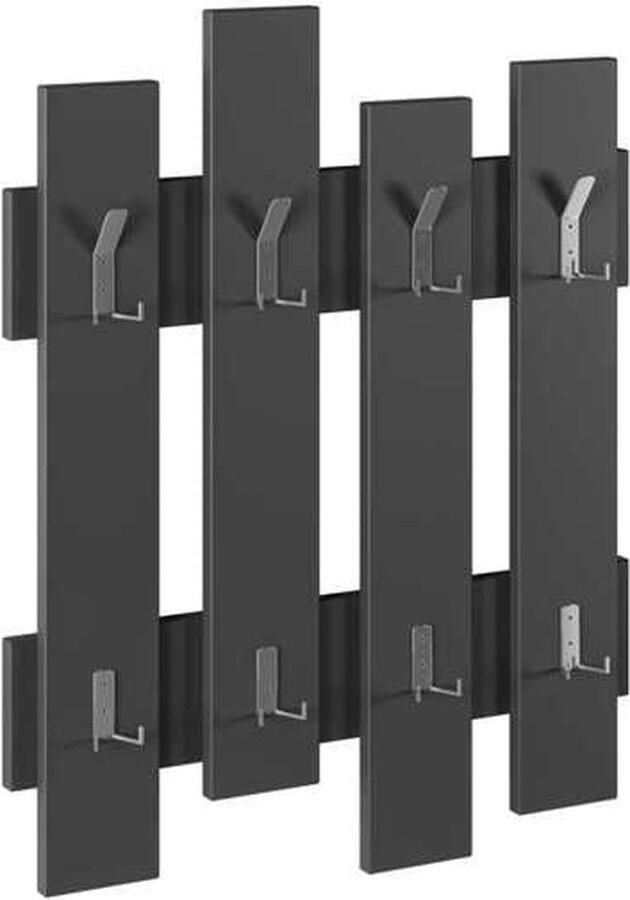 Hocus Picus Wandkapstok met 8 Haken – Wandgemonteerd Kleerhangerrek voor Hal Slaapkamer & Kantoor – Onzichtbaar Bevestigingssysteem – 81 x 64 cm – Antracietgrijs - Foto 2