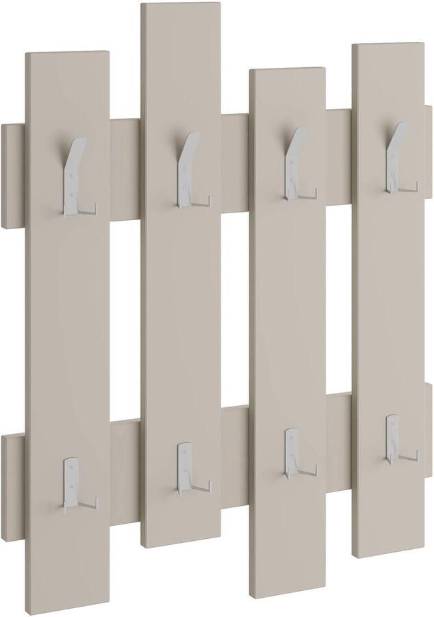 Hocus Picus Wandkapstok met 8 Stevige Haken – 81x64 cm Kapstok voor Jassen Hoeden Tassen en Sjaals – Stijlvol & Duurzaam Ontwerp – Meerdere Kleuren – Ruimtebesparend (Zandsteen)