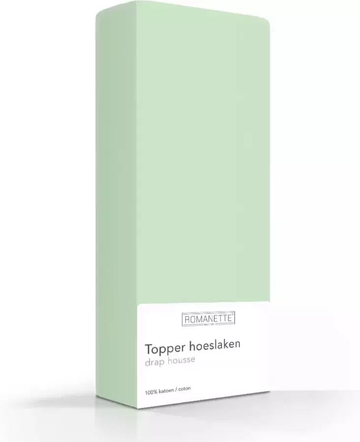 Luxe Katoen Twijfelaar Topper Hoeslaken Groen 120x200 Fijn Geweven Zacht en Ademend