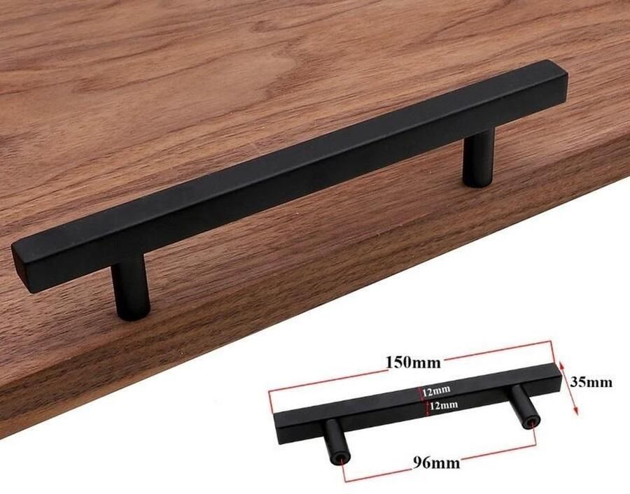 Hoexs Handgreep zwart incl. bevestigingsbouten 15cm Meubelhandvat Handgrepen Kast