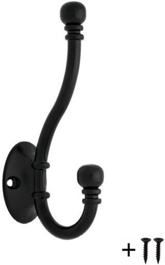 Hoexs Jashaak Zwart + 2 schroeven Ophanghaak Landelijke Haak Kapstokhaak Handdoek haak Boeren Kapstok haken Handdoekhouder Kapstokhaken Kapstokken |Haak Zwart Landelijk - Foto 2