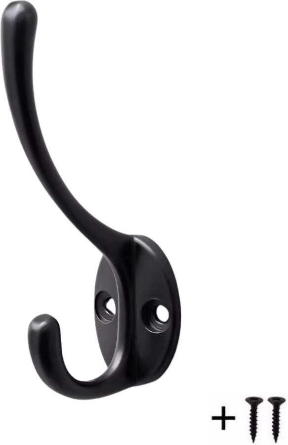 Hoexs Jashaak inclusief schroefjes Ophanghaken Ophanghaak Kapstokhaak Kapstok haken Kapstokhaken Kapstokken |Haak zwart