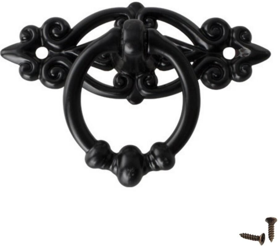 Hoexs Kastknoppen Meubelknop Greep zwart inclusief schroeven| 6.5cm Meubelhandvat Landelijke Industriële Keukengreep Kastknop Hand Grepen Knop Robuust Deurgreep Staal Metaal Strak Meubelbeslag Handvat Greep Schuifdeurgreep