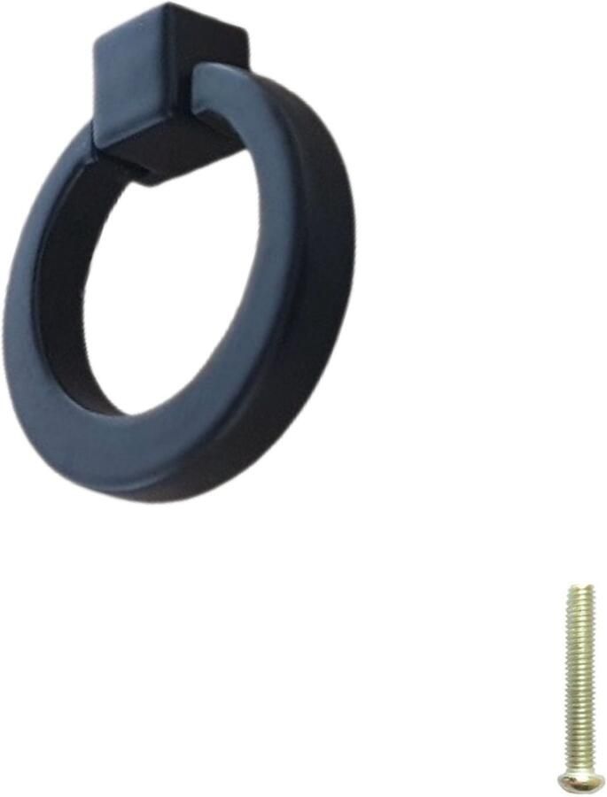 Hoexs Kastknoppen Meubelknop zwart inclusief bevestigingsbout| 4.6cm Meubelhandvat Landelijke greep Meubelknoppen Hand Grepen Knop Robuust Deurgreep Staal Metaal Strak Meubelbeslag schuifdeur Handvat Greep Kastknop