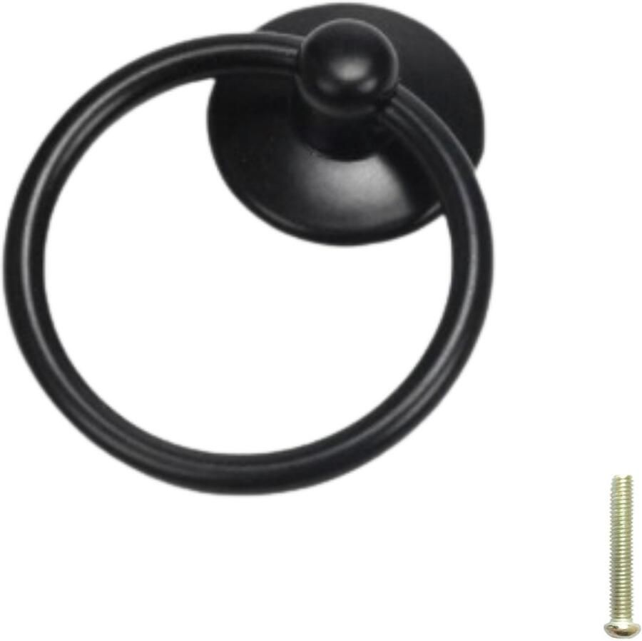 Hoexs Kastknoppen Meubelknop zwart inclusief bevestigingsbout| 5.2cm Meubelhandvat Meubelknoppen Keukengreep Hand Grepen Knop Robuust Deurgreep Staal Metaal Strak Meubelbeslag Kastknop Handvat Greep Schuifdeurgreep