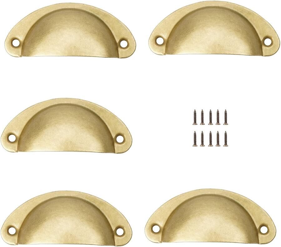 Hoexs Komgreep Goud 5 Stuks 8 cm Meubelknop Deurknop & Handvat Landelijk & Industrieel Lade en Kast