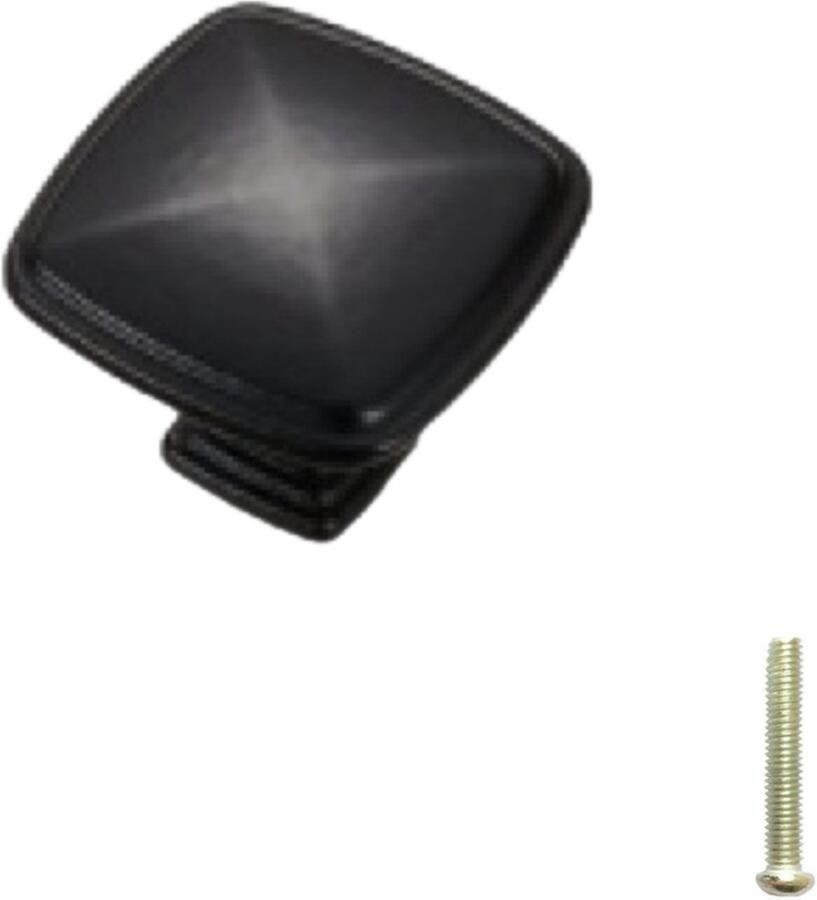 Hoexs Kastknop Meubelknop vierkant zwart inclusief bevestigingsbout| 3cm Meubelhandvat Kastknoppen Industriële Keukengreep Hand Grepen Knop Robuust Deurgreep Staal Metaal Strak Meubelbeslag schuifdeur Handvat Greep Meubelknoppen