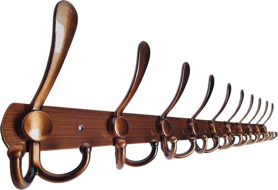 Absteigerhout Wandkapstok 30 haken| Brons 96cm Inclusief bevestigingsmateriaal Kapstokken RVS Muur Wand Kapstok Hangende Design Muurkapstok Handdoekrek Mat Zwart Metaal