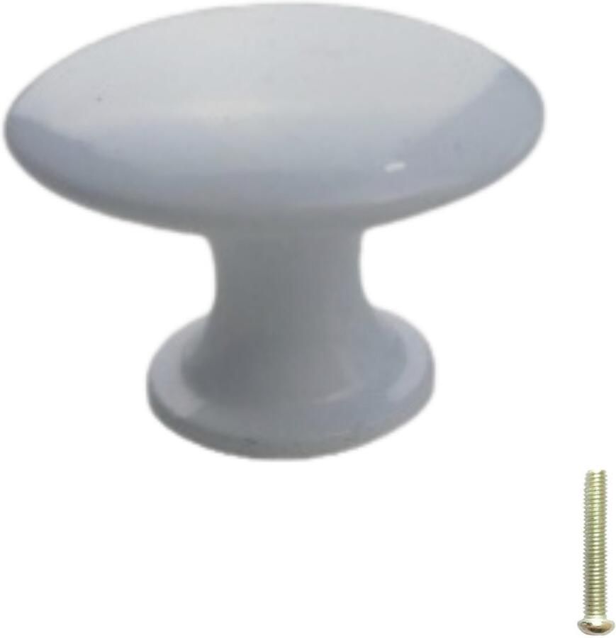 Hoexs Meubelknoppen Kastknoppen wit inclusief bevestigingsbout 3cm Meubelhandvat Landelijke greep Industriële Keukengreep Hand Grepen Knop Robuust Meubelknop Metaal Strak Meubelbeslag Kastknop Handvat Greep