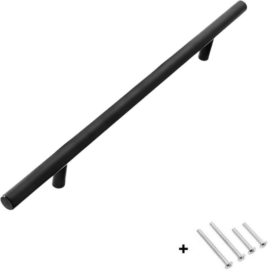 Hoexs Zwarte Handgreep 30cm Rond – Deurhandgreep Metaal – Meubel incl. boutjes