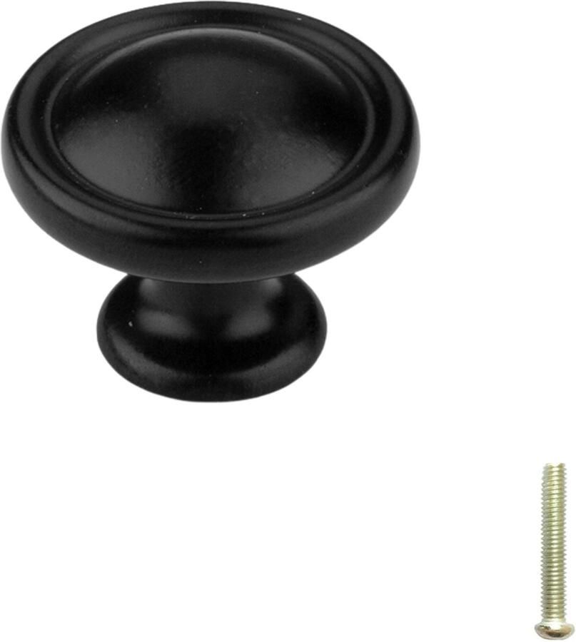Hoexs Kastknoppen Meubelknop zwart 3cm Inclusief bevestigingsbouten Meubelhandvat Meubelknoppen Industriële Keukengreep Hand Grepen Knop Robuust Deurgreep Staal Metaal Strak Meubelbeslag schuifdeur Handvat Greep Kastknop Extra