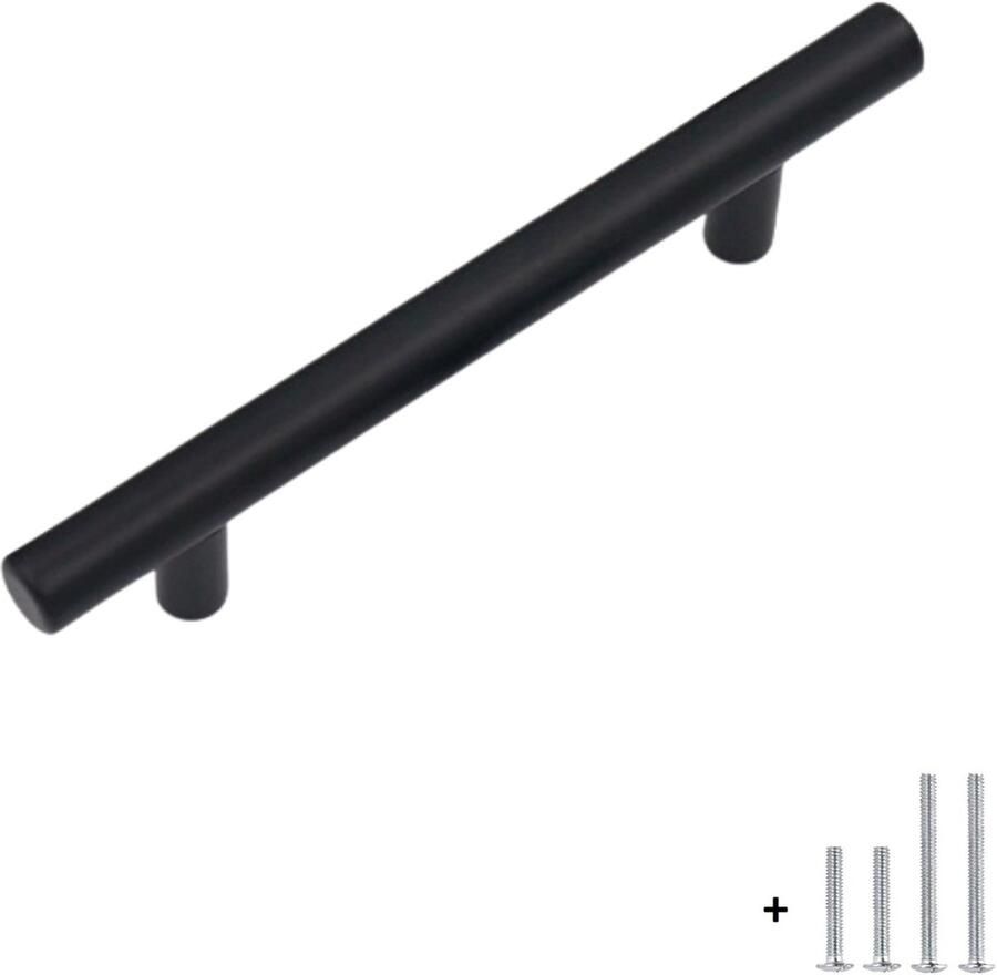 Hoexs Handgreep Zwart Rond inclusief bevestigingsbouten| 25cm Meubelhandvat Landelijke greep Industriële Keukengreep Hand Grepen Robuust Deurgreep Staal Metaal Strak Meubelbeslag schuifdeur Handvat Greep Schuifdeurgreep