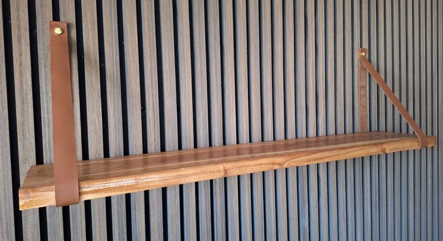 Meubelbeslag Hoexs Leren Plankdragers Cognac 90cm Inclusief Luxe Bevestigingsmateriaal Plankdragers Leer Wandplank Industrieel Legplankdrager Schapdrager Boekenrek