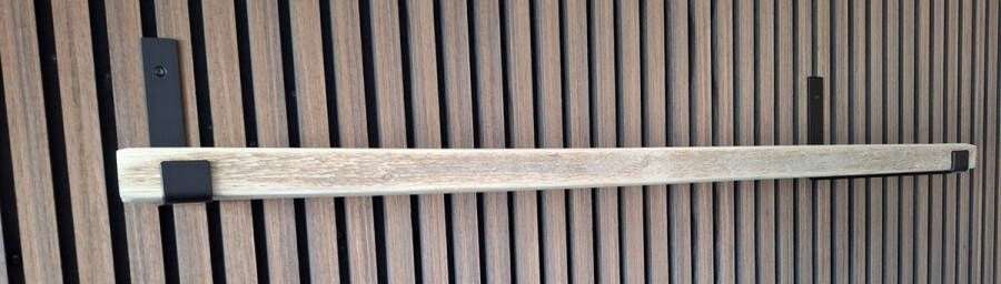 Absteigerhout Hoexs Steigerhout 70 cm Inclusief Plankdragers Zwart Boekenplank Boekenrek Wandplank Inclusief Bevestigingsmateriaal Industrieel