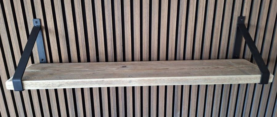 Absteigerhout Hoexs Steigerhout 90 cm Metalen Plankdragers Zwart Industrieel Wandplank Decoratie Keukenplank