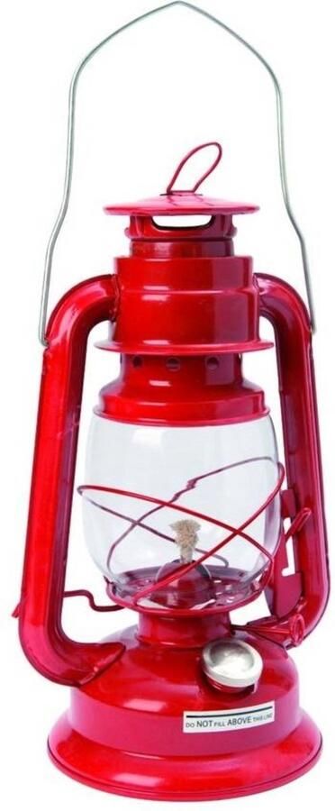 Hofftech Stormlantaarn 30 cm Rood olielamp petroleumlamp olie lamp stormlamp (excl. lampolie)