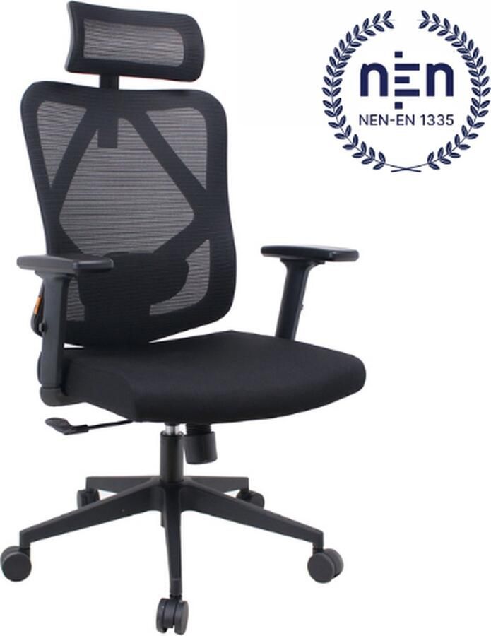 Plaine Ergonomische Bureaustoel met Hoofdsteun Bureaustoelen voor Volwassenen Office Chair Gamestoel Kantoorstoel Volledig Verstelbaar Incl. 3D-verstelbare Armleuningen & Verstelbare Lendensteun Incl. Stille Anti-kras wielen harde zachte vloeren - Foto 2