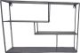 Hogewoning Metalen wandrek zwart 50 cm wandplanken industrieel wandrek decoratief rek voor aan de muur open muurkast - Thumbnail 2